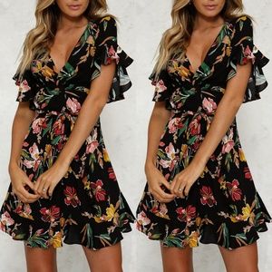 Women's Black Floral Maxi Dress